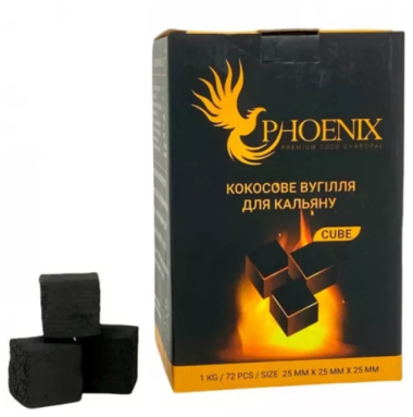 Уголь кокосовый Phoenix (Феникс) 1 кг Cube Felix Shop