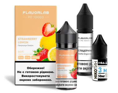 Жидкость Набор Flavorlab PE 10000 Strawberry Lemon (Клубника Лимон) 30мл 5% Felix Shop